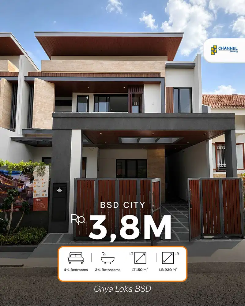 New Brand House 2 Lantai Semi Furnished Di Griya Loka BSD