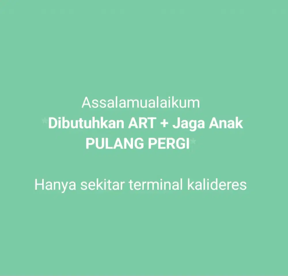 ART + jaga anak