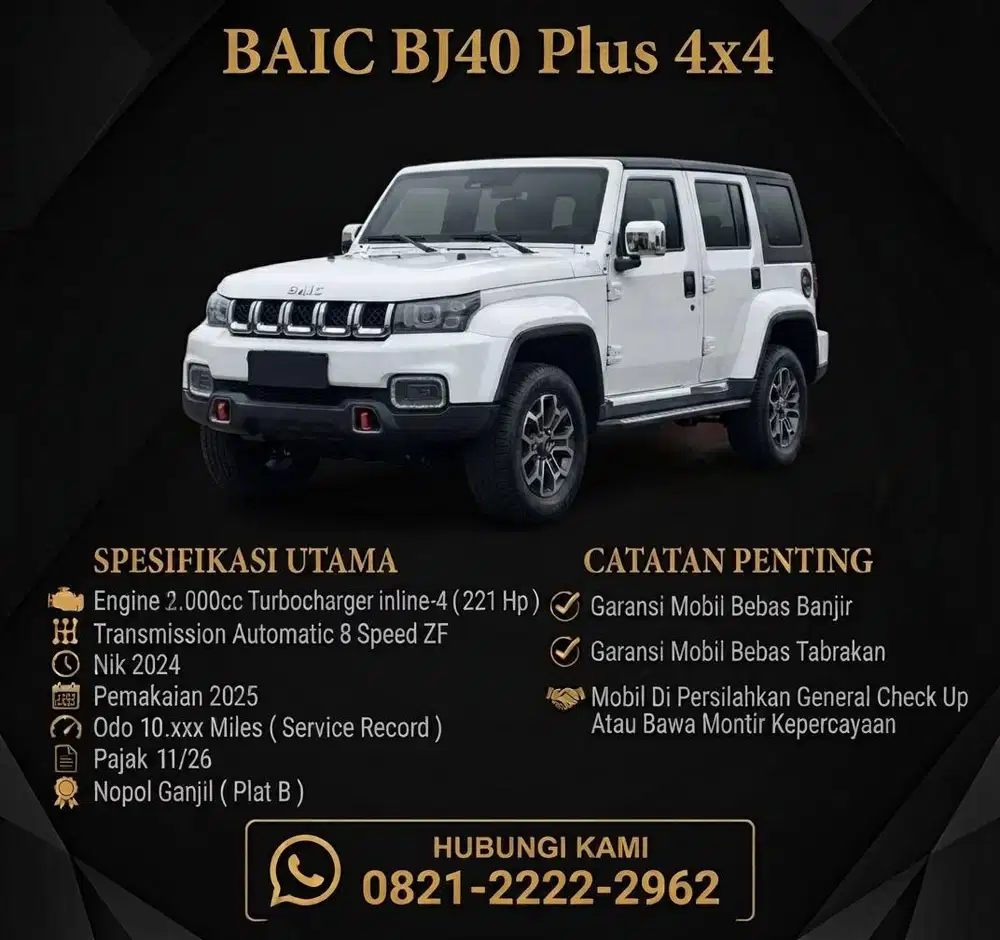 BAIC BJ40 Plus 4x4 2025 / Like New Super Condition
