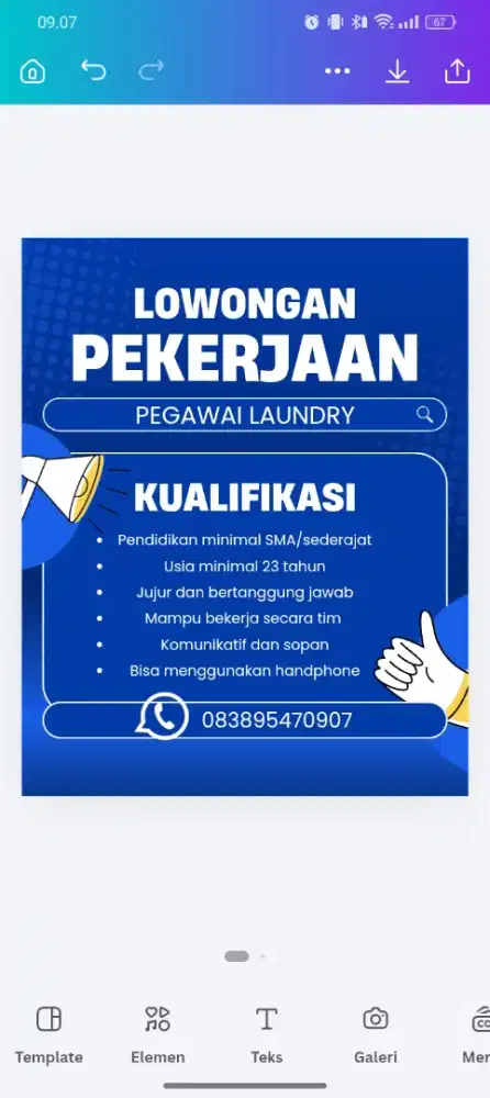 Dibutuhkan kan tenaga freelance laundry