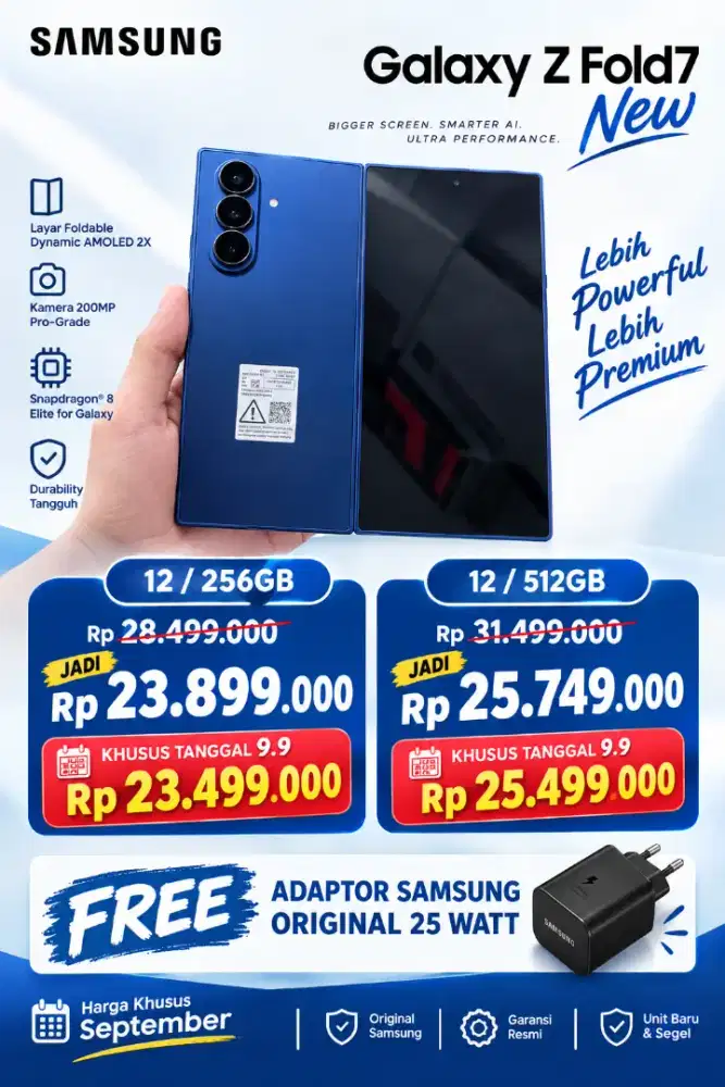 CUCI GUDANG‼️
Harga KHUSUS, Stok TERBATAS‼️

SAMSUNG Z FOLD 7 ‼️