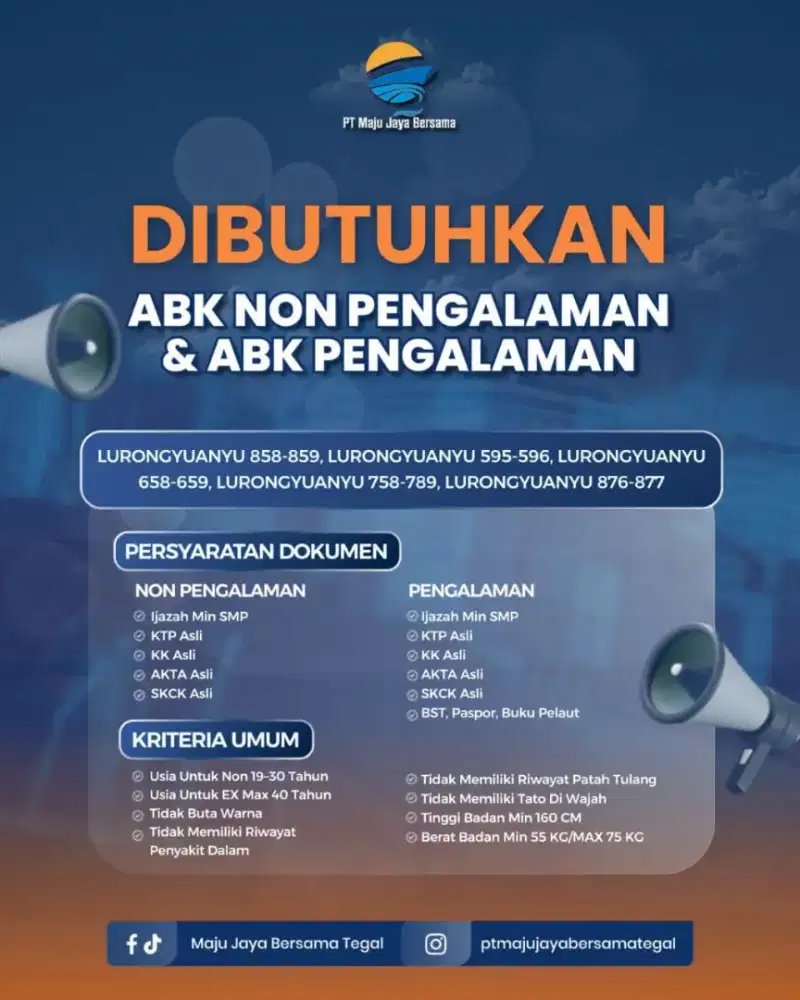 Lowongan kerja ABK kapal