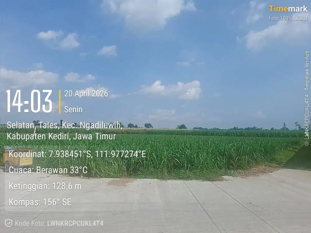 Dijual Lahan Industri di Puskesmas Krandang Kediri Dijual