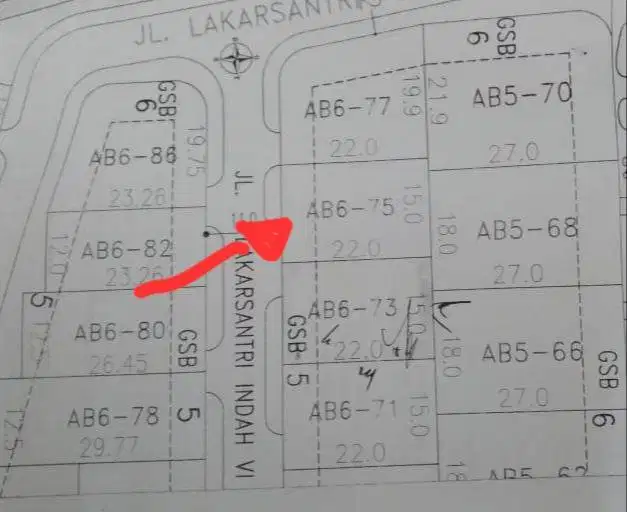 Dijual Tanah Kavling StrategisTurun Harga  Pakuwon Indah Blok AB6