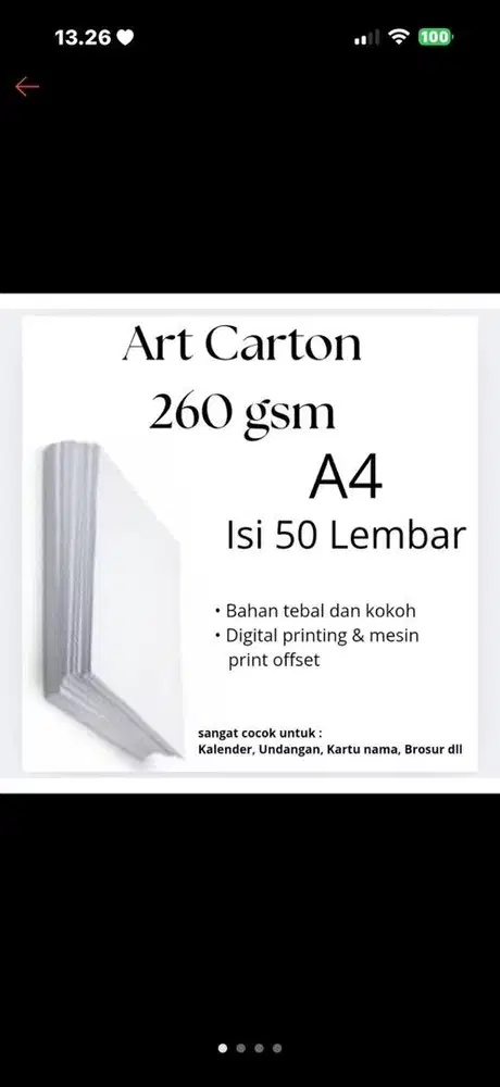 Art carton glossy