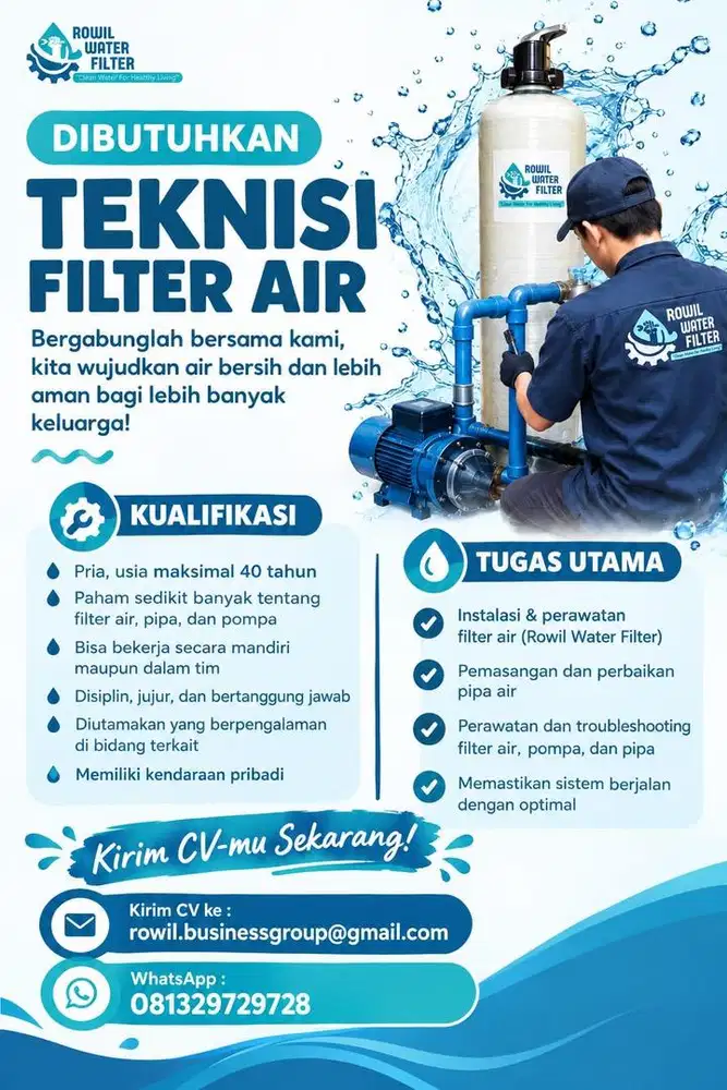 LOWONGAN PERKERJAAN TEKNISI FILTER AIR