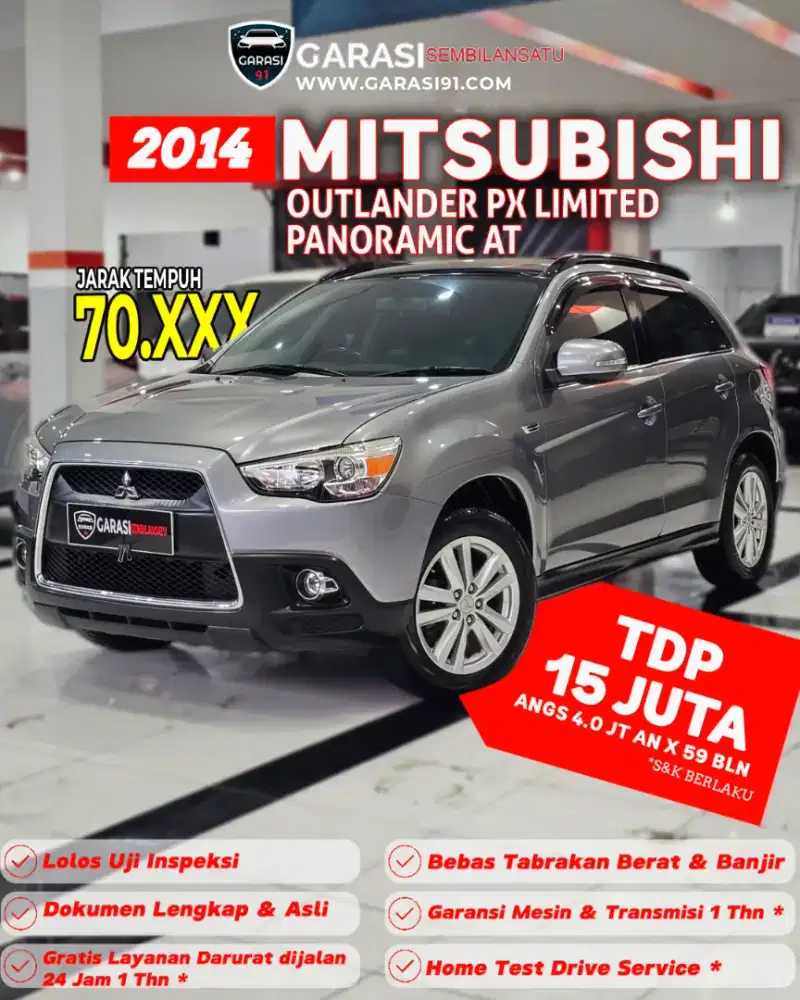 ‼️TDP 15 JT‼️MITSUBISHI OUTLANDER PX PANORAMIC AT 2014