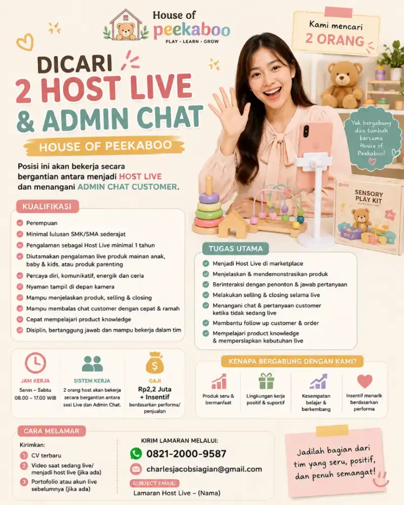 DICARI 2 HOST LIVE & ADMIN CHAT HOUSE OF PEEKABOO