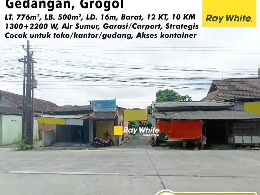 DIJUAL RUANG USAHA STRATEGIS AKSES KONTAINER DI GEDANGAN, GROGOL, SUKOHARJO