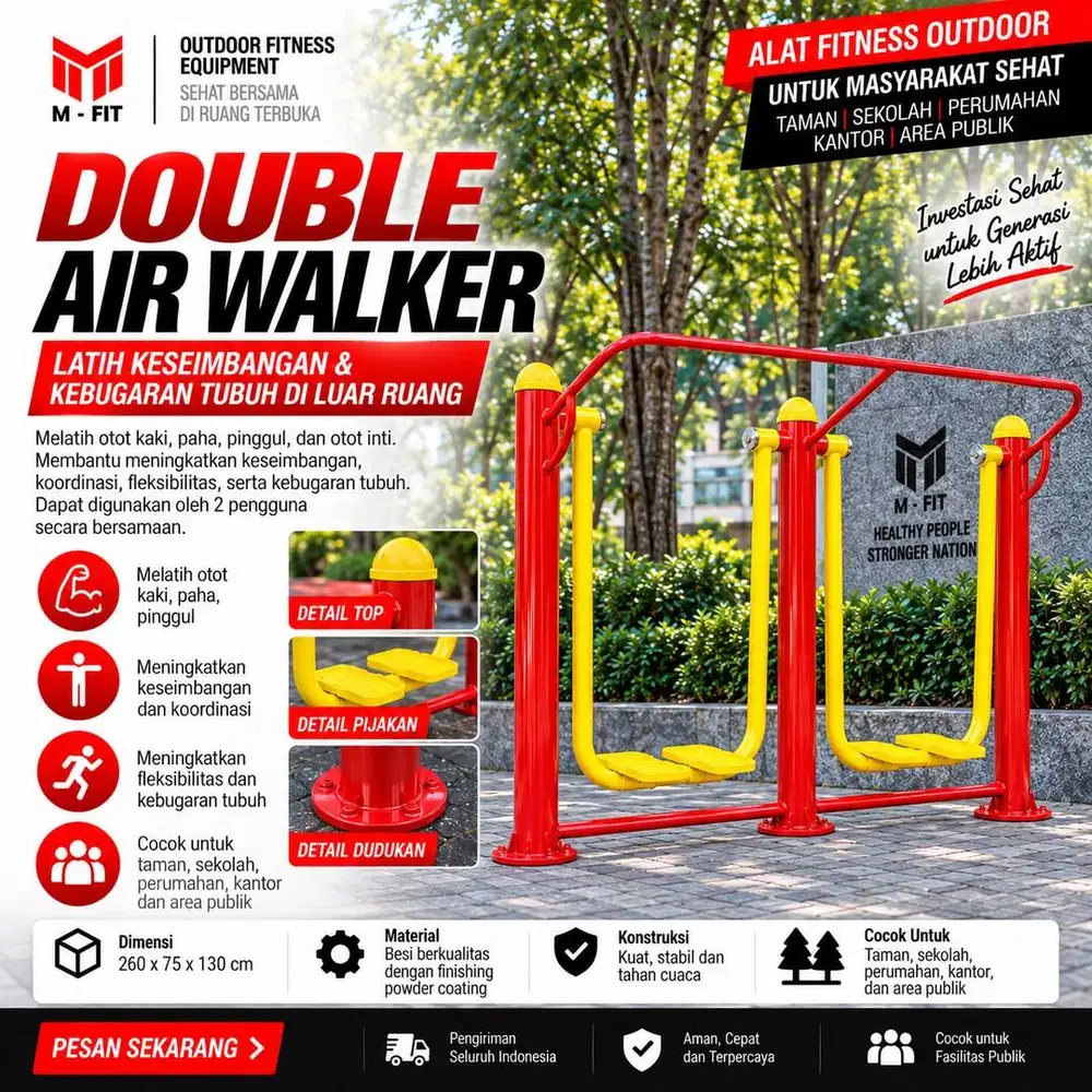 JUAL DOUBLE AIR WALKER – ALAT FITNESS OUTDOOR TAMAN