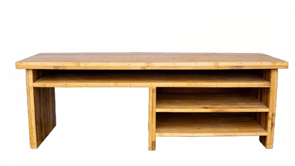 Meja kerja bambu laminasi