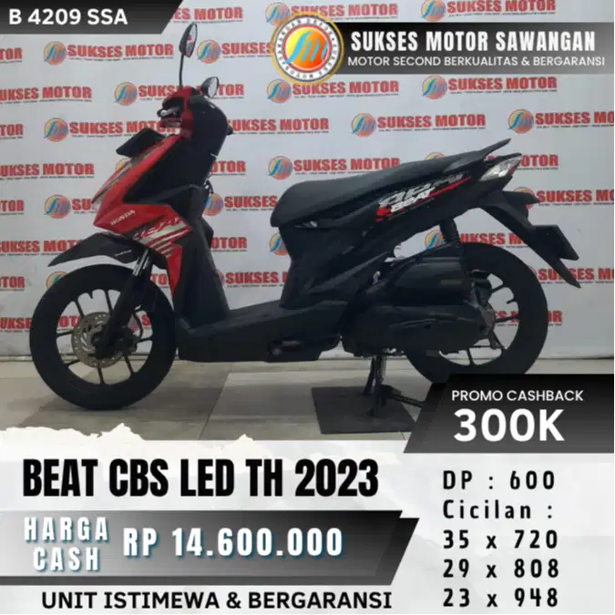 DP 600 RIBU HONDA BEAT CBS LED TH 2023 UNIT MULUS BERGARANSI MESIN