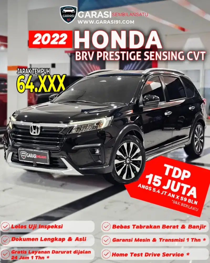 ‼️TDP 15 JT‼️HONDA BRV PRESTIGE SENSING CVT 2022