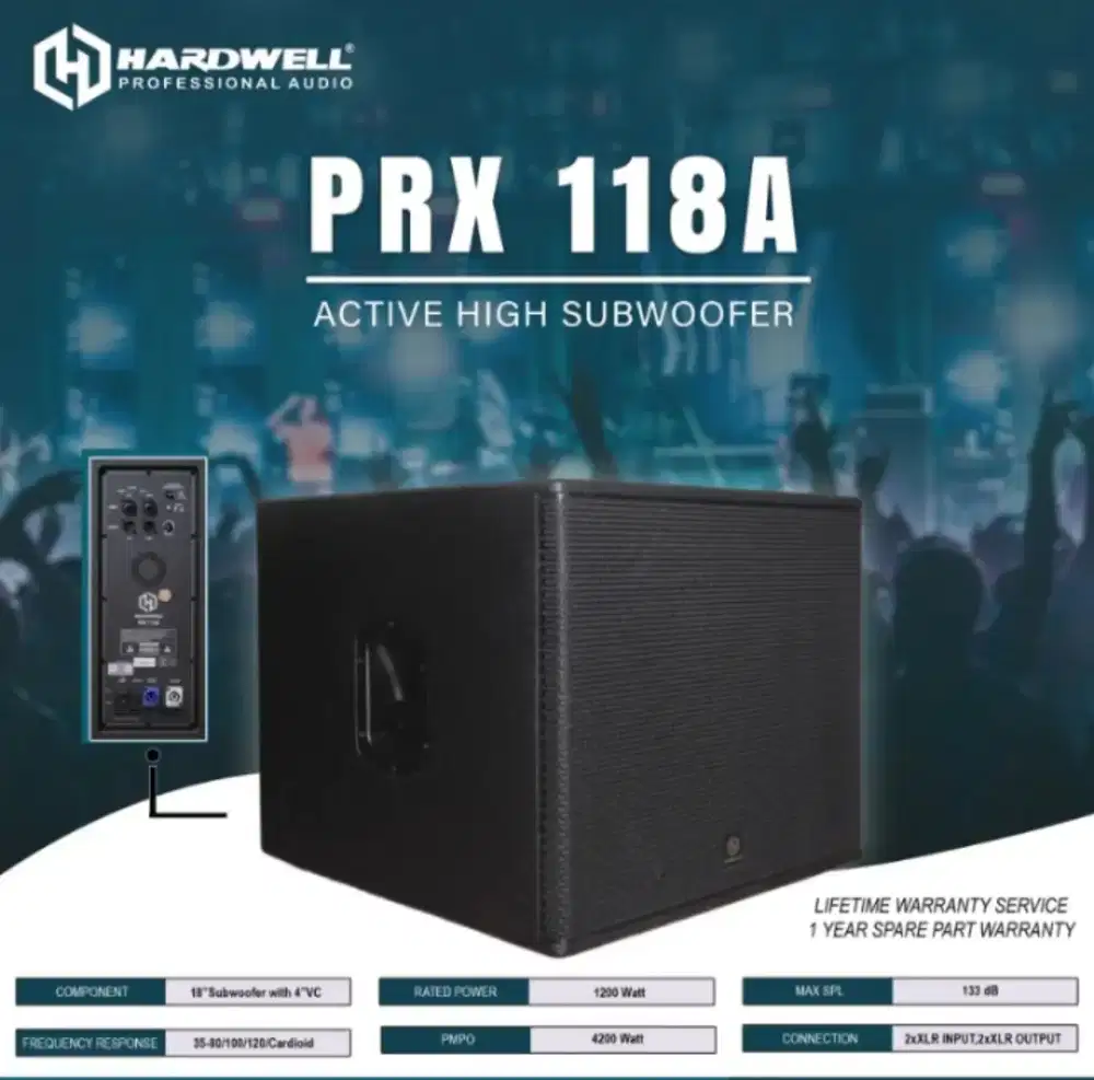 Subwoofer aktif hardwell prx118a 18 inch original