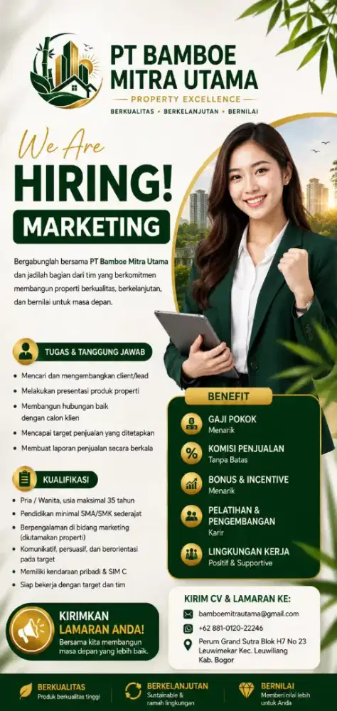Di butuhkan marketing P/L