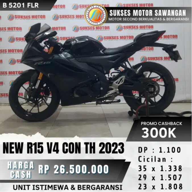 CASH KREDIT YAMAHA NEW R15 V4 CON TH 2023 HITAM MULUS UNIT BERGARANSI