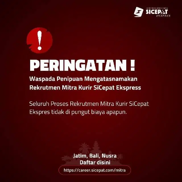 Kurir Motor SiCepat Ekspres Lombok Tengah