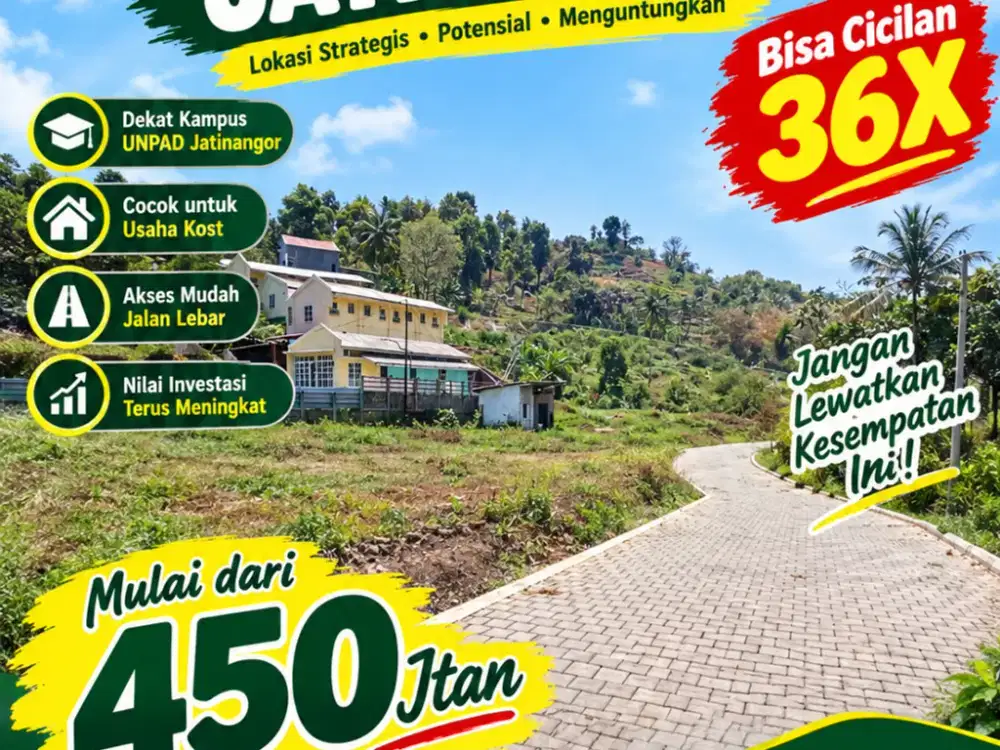 *Tanah Kost Jatinangor,bisa cicilan 36x*