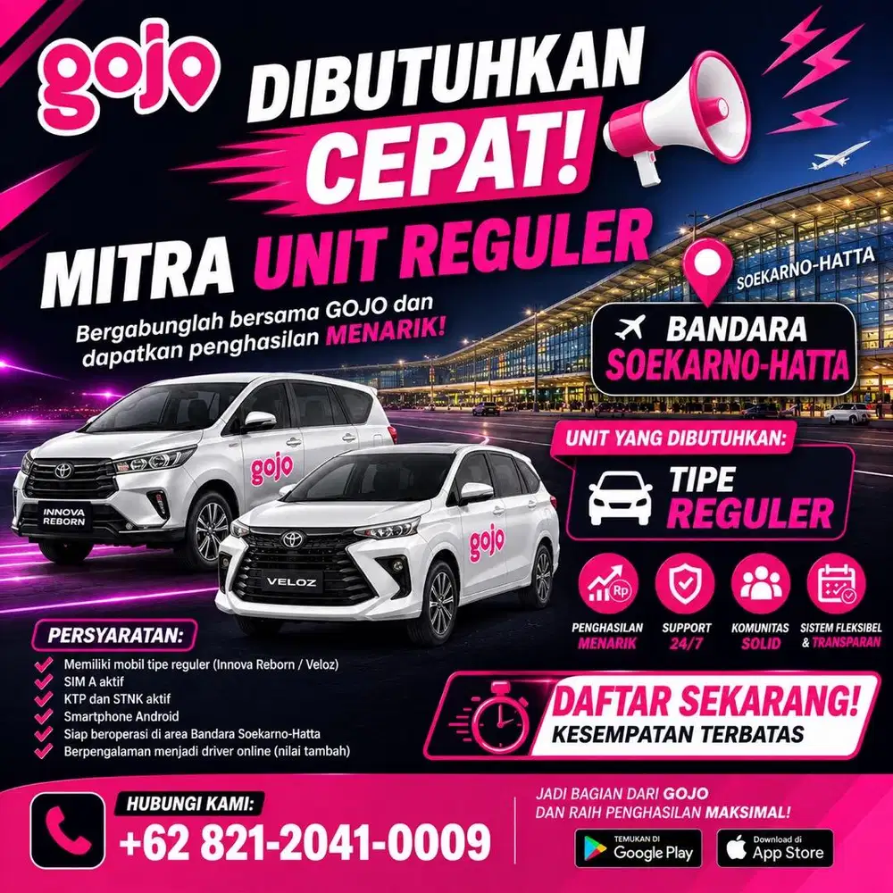 Open Recruitment Mitra Unit REGULER GOJO Soekarno Hatta