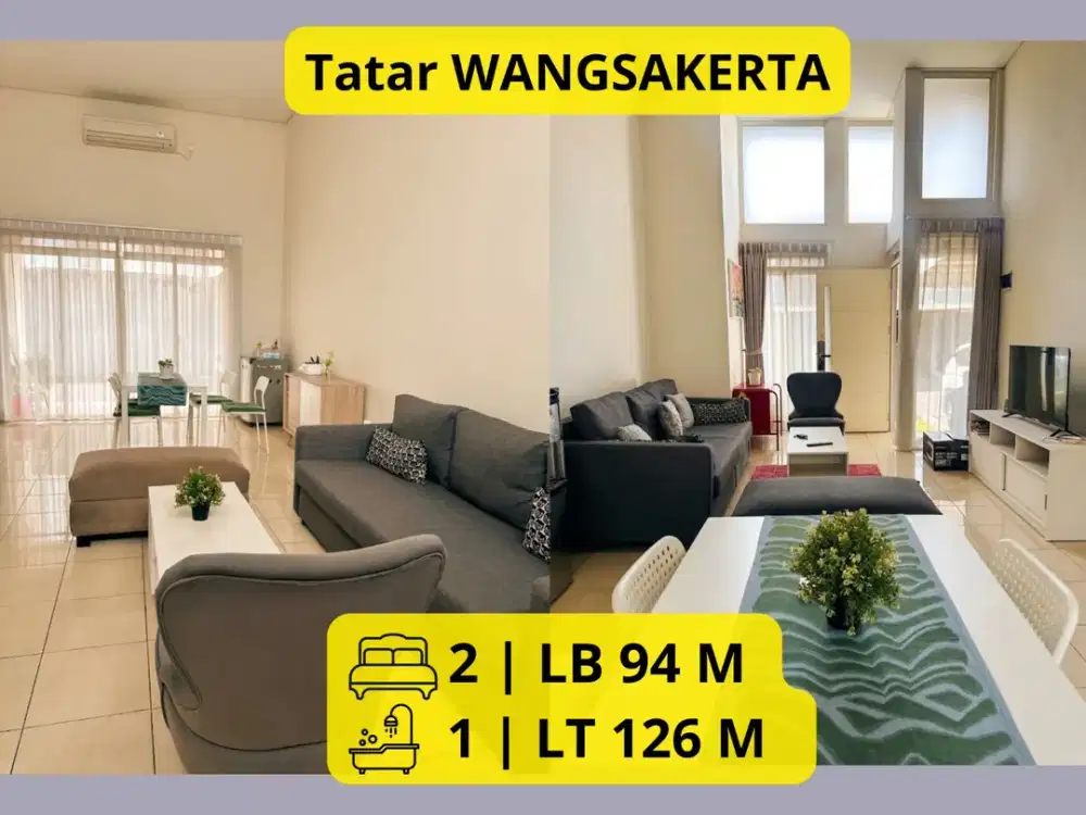 DIJUAL RUMAH WANGSAKERTA, BANDUNG LT 126 m² | LB 94 m² | 2 KT | 1 KM | SEMI FURNISHED