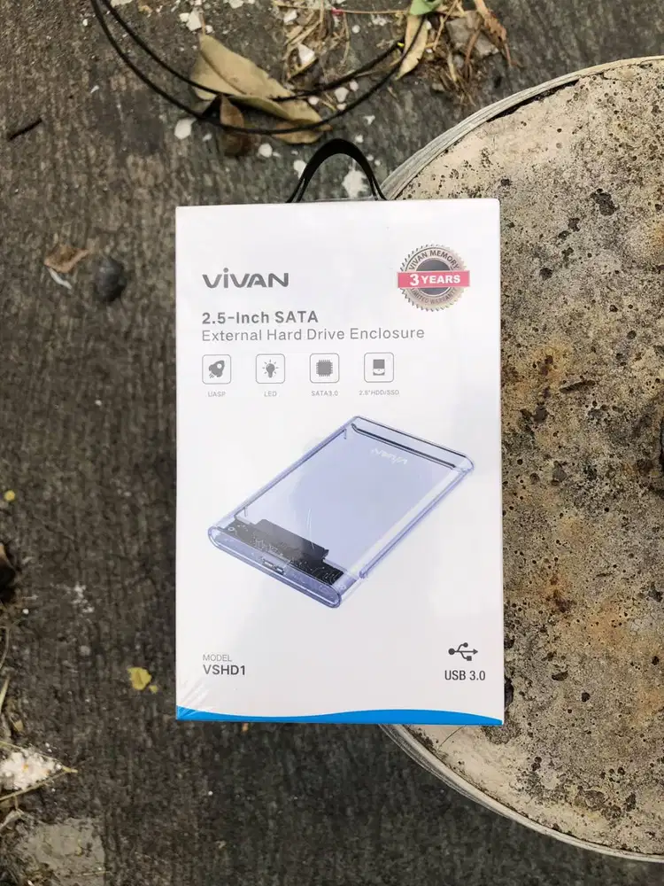 Vivan VSHD1 External Hard Drive Enclosure 2.5 Inchi USB 3.0 Transparen