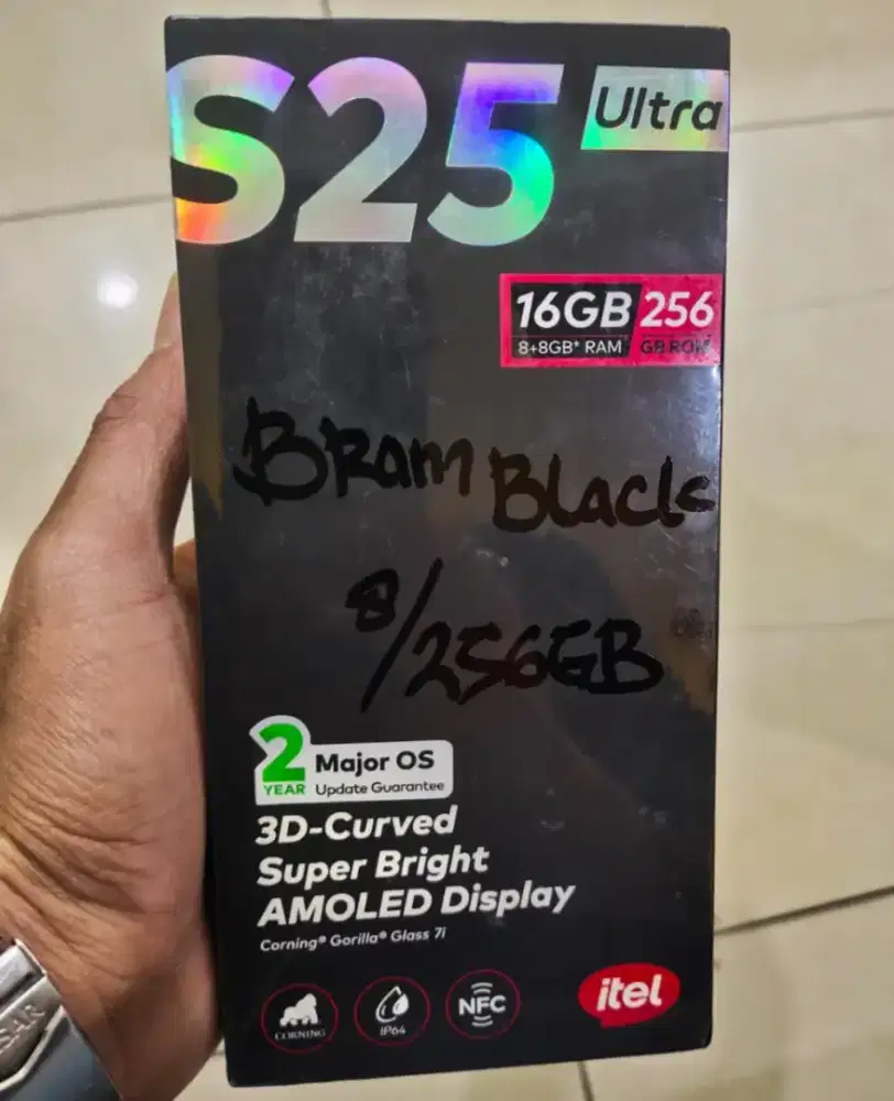 Itel S25 Ultra 8GB+256GB Black BNIB Garansi Resmi Indonesia