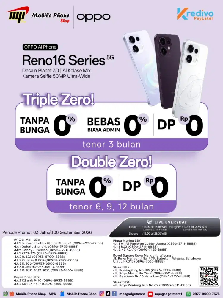 OPPO RENO 16 | KREDIT TANPA DP TANPA BUNGA