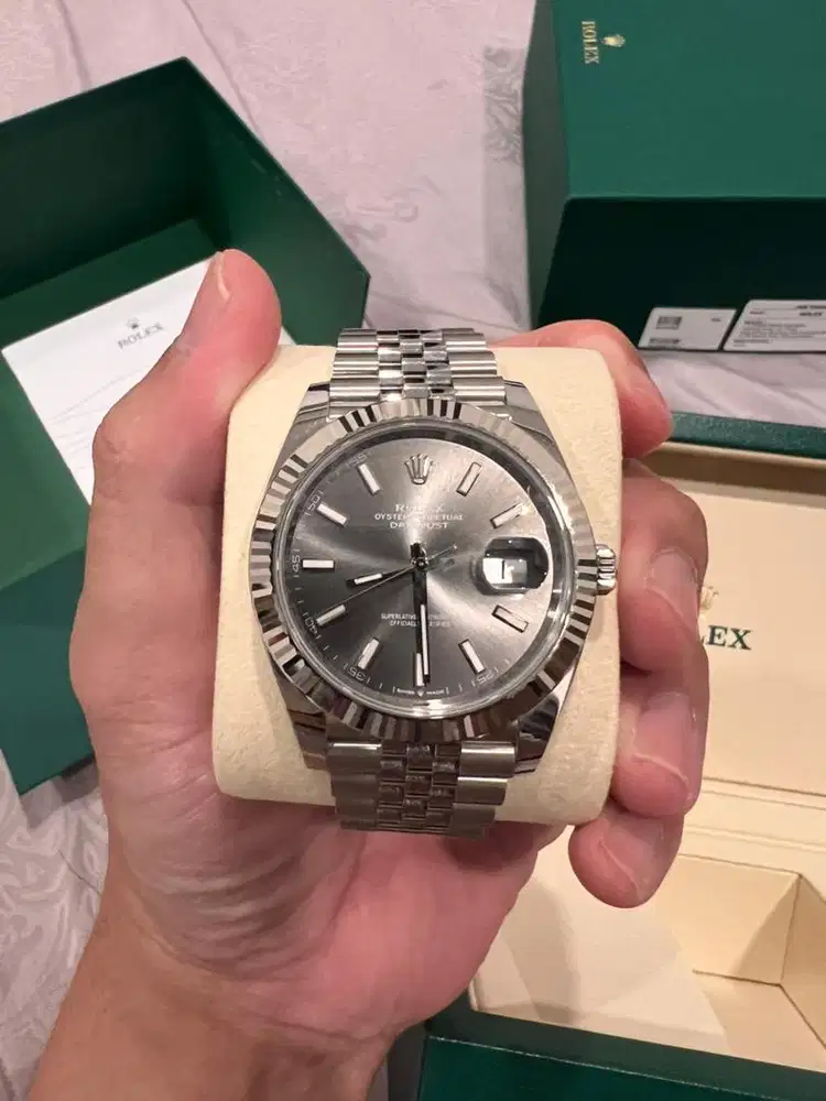 Rolex Datejust 41 126334 Rhodium Fluted Jubilee Full Set 2025 Like New