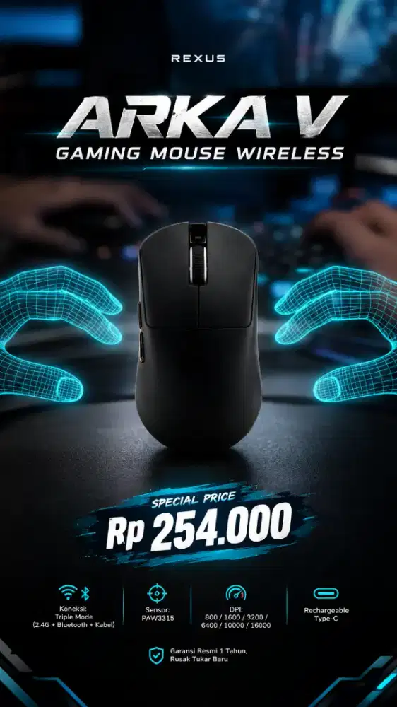 Mouse gaming wireless rexus Arka V