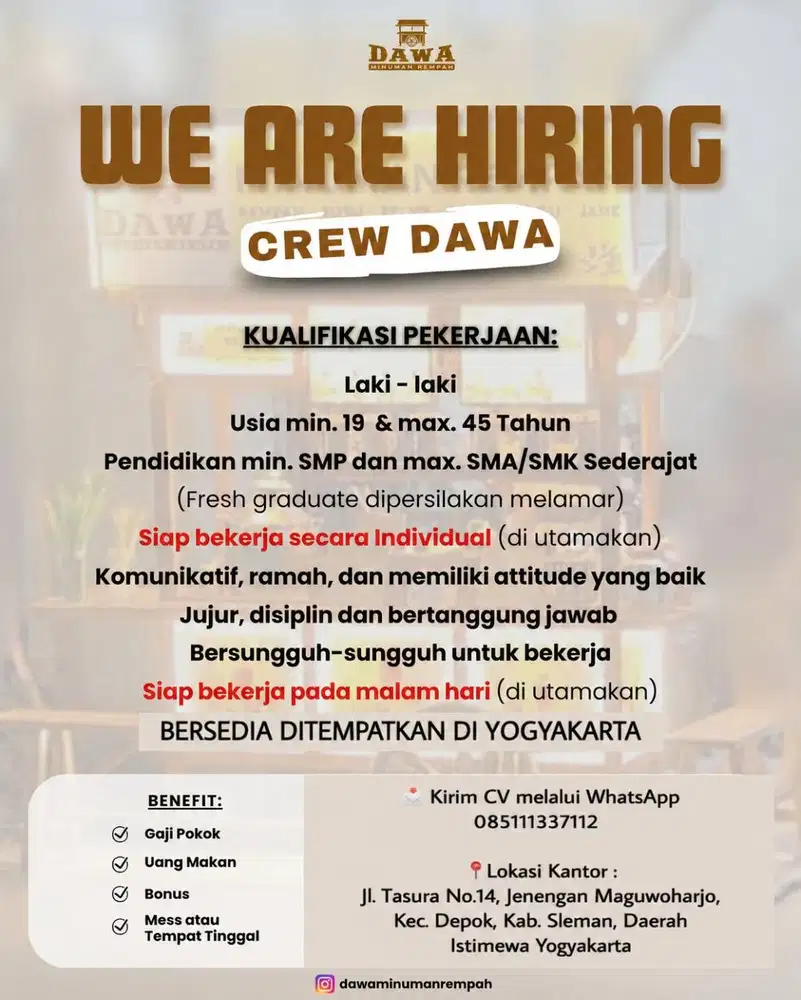 CREW OUTLET - DAWA MINUMAN REMPAH YOGYAKARTA