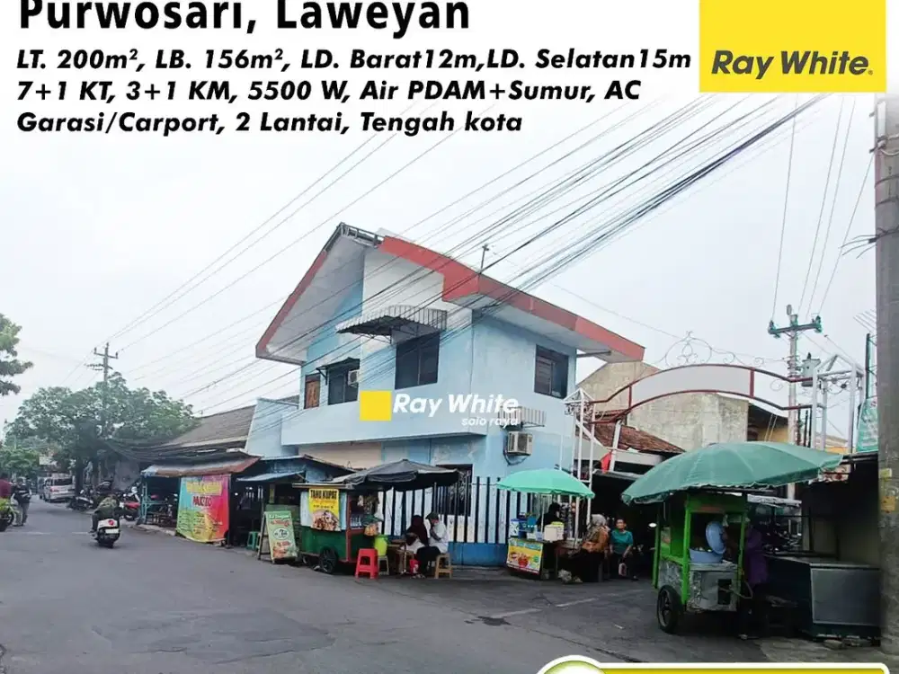 Rumah Sewa 2 Lantai Di Purwosari Dekat Jl Slamet Riyadi Dan RS Kasih Ibu Cocok Untuk Kantor/Mess
