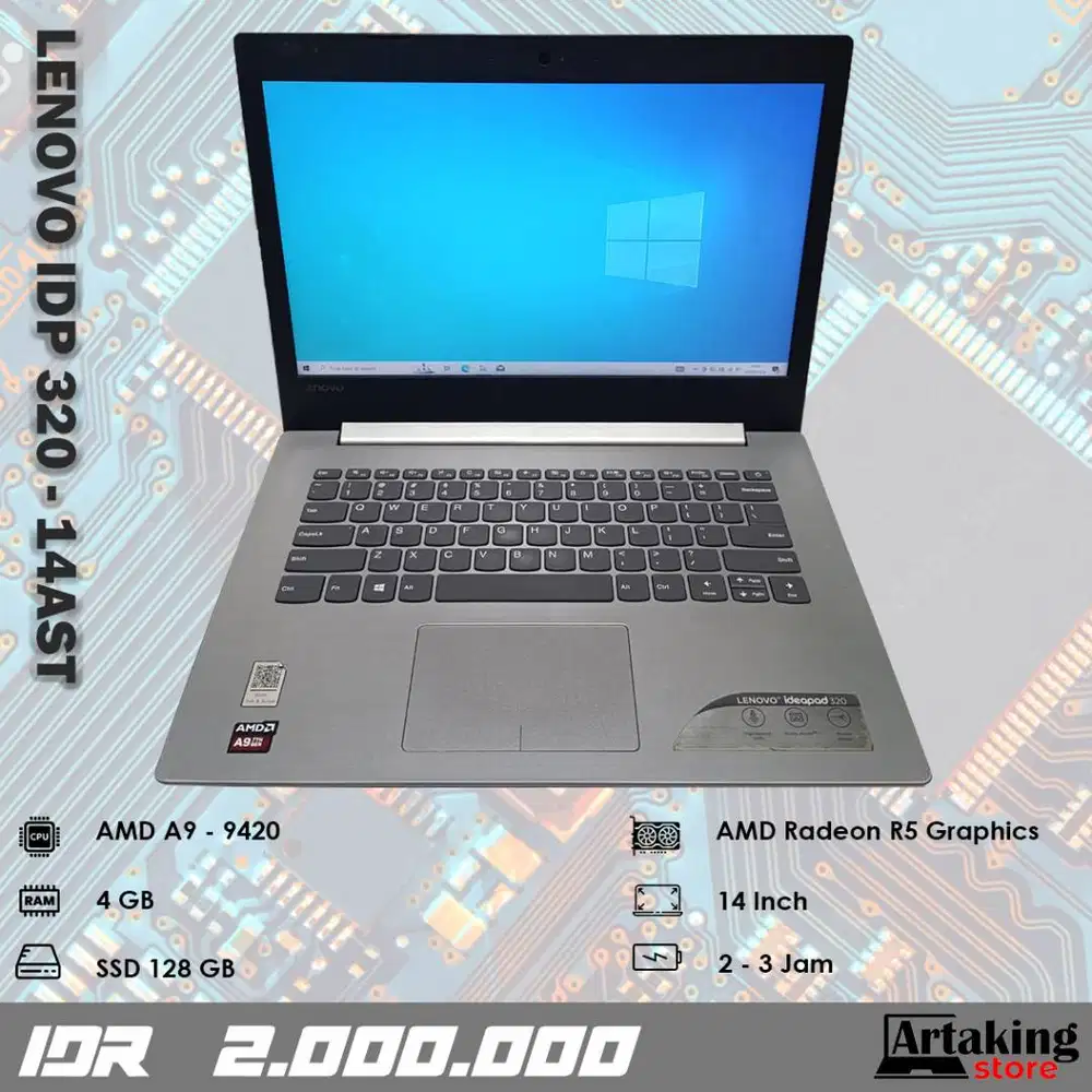 Lenovo Ideapad 320 - 14AST - AMD A9 - Ram 4 GB - Sudah SSD