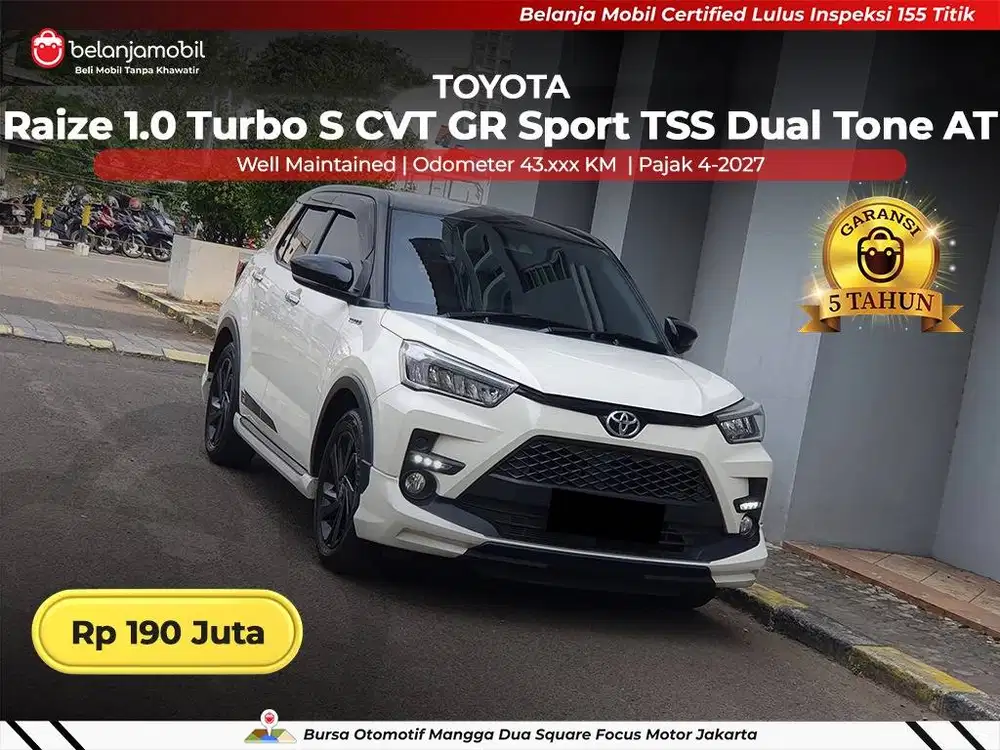 [ GARANSI 5TH ] Toyota Raize 1.0 Turbo S GR TSS AT 2021/2022/2023