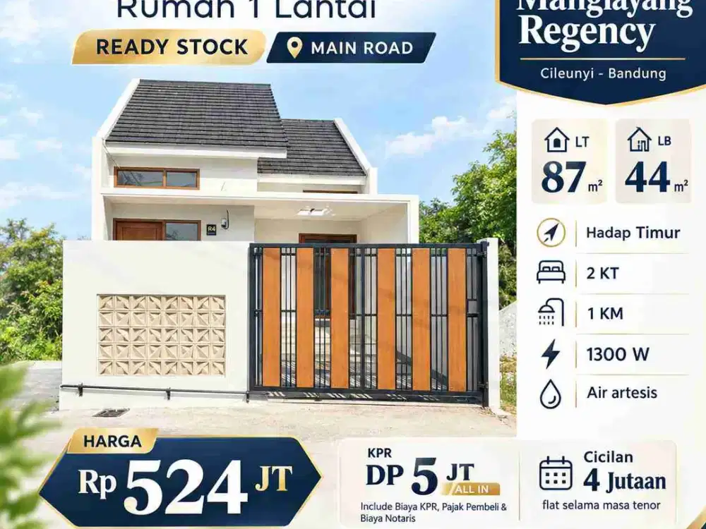 Rumah siap huni DP 5 JT ALL IN di Cileunyi, Bandung