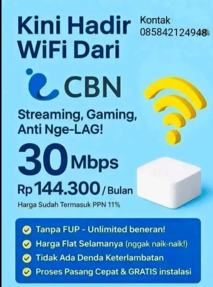 PROMO WIFI CBN PEKALONGAN