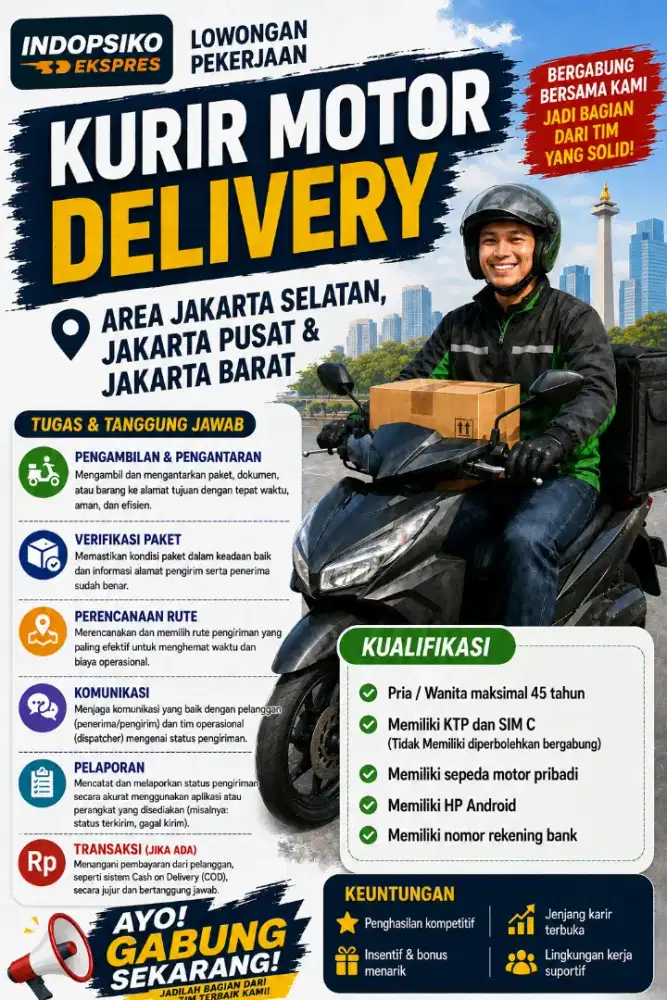 Lowongan Kurir Motor