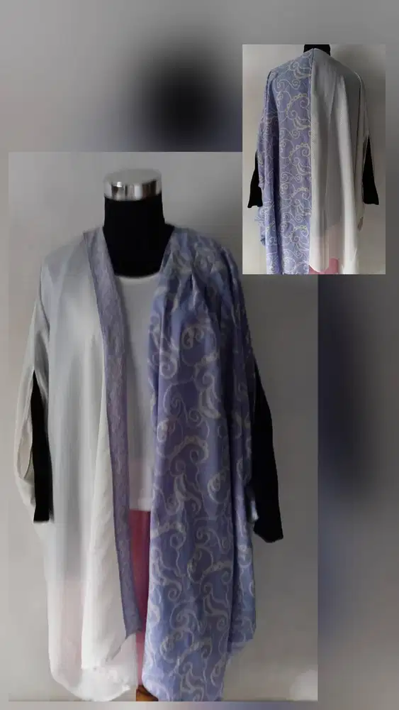 outer panjang all size bahan dobby kombinasi