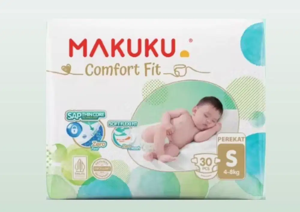 Makuku slim fit size S isi 30+6 popok perekat tape