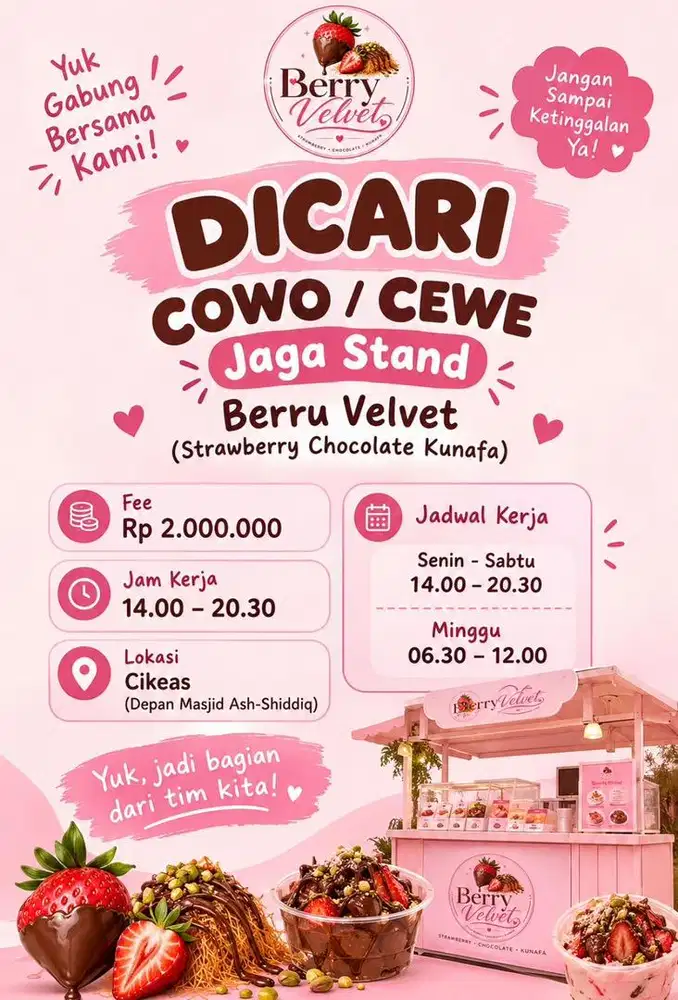Lowongan Kerja Jaga Stand Berry Velvet
