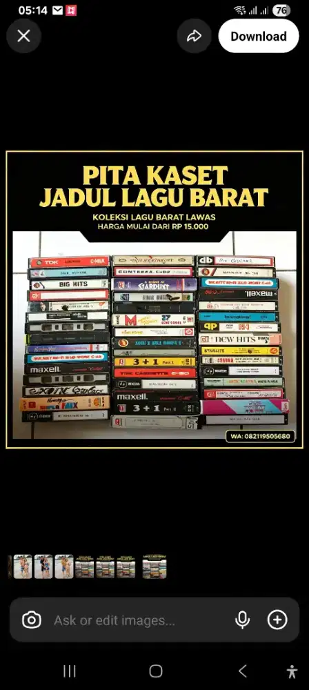 Kaset Jadul Lagu Barat