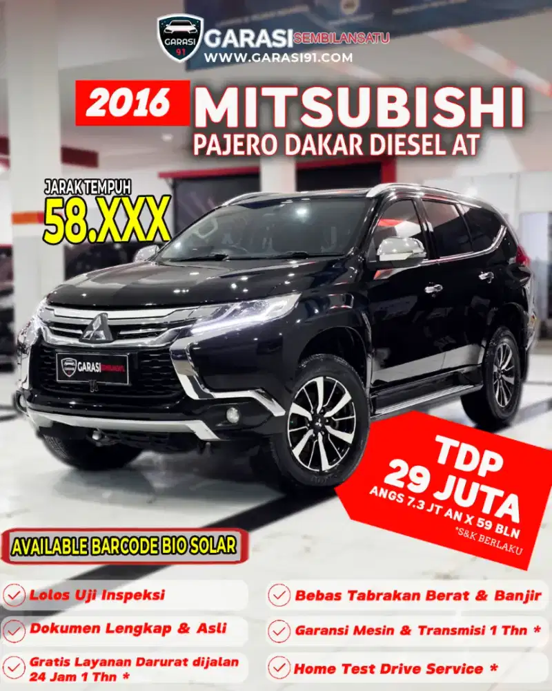 ‼️TDP 29 ‼️MITSUBISHI PAJERO SPORT DAKAR DIESEL AT 2016