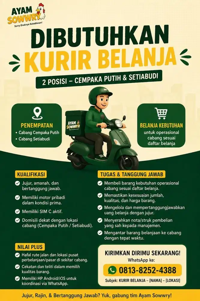 Kurir Belanja & Service Assistant