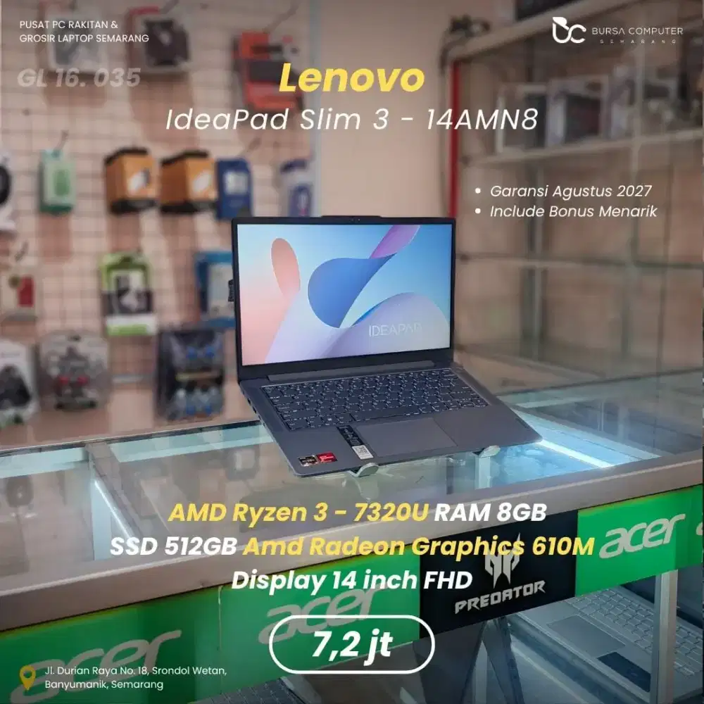 LENOVO Ideapad 3-14AMN8 | Ryzen 3 7320U 8GB 512GB