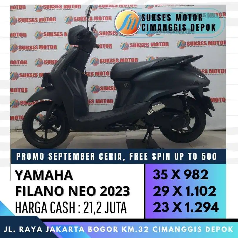 YAMAHA FILANO NEO 2023 HITAM MULUS CASH KREDIT CC/PAYLATER