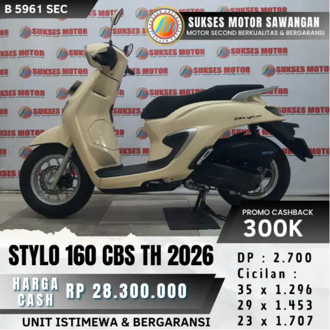 ISTIMEWA HONDA STYLO 160 CBS TH 2026 UNIT MULUS CASH KREDIT BERGARANSI
