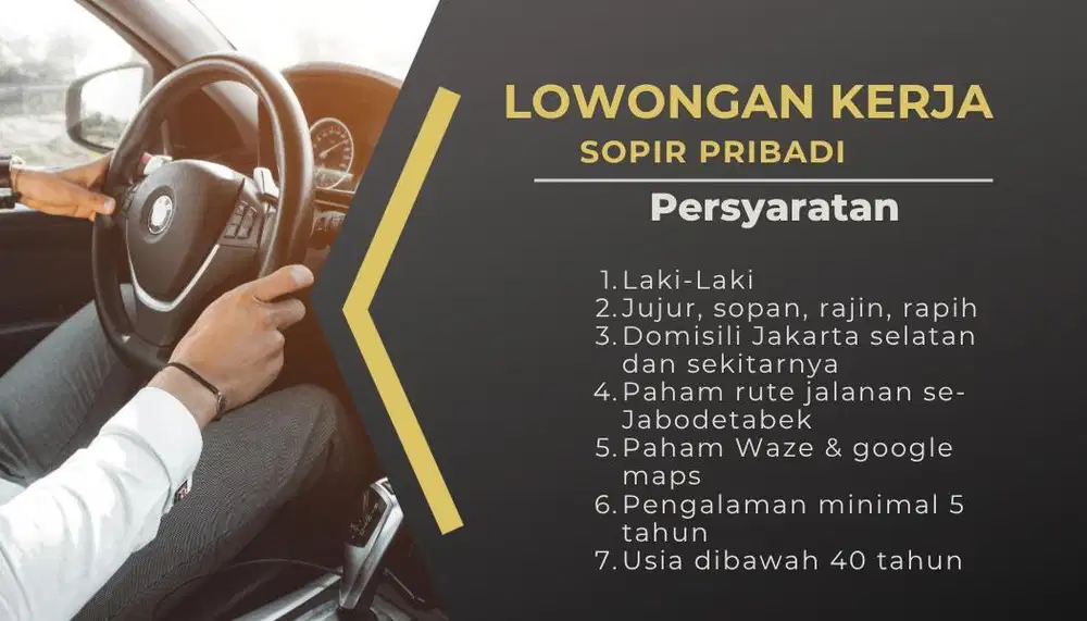 Lowongan Supir pribadi
