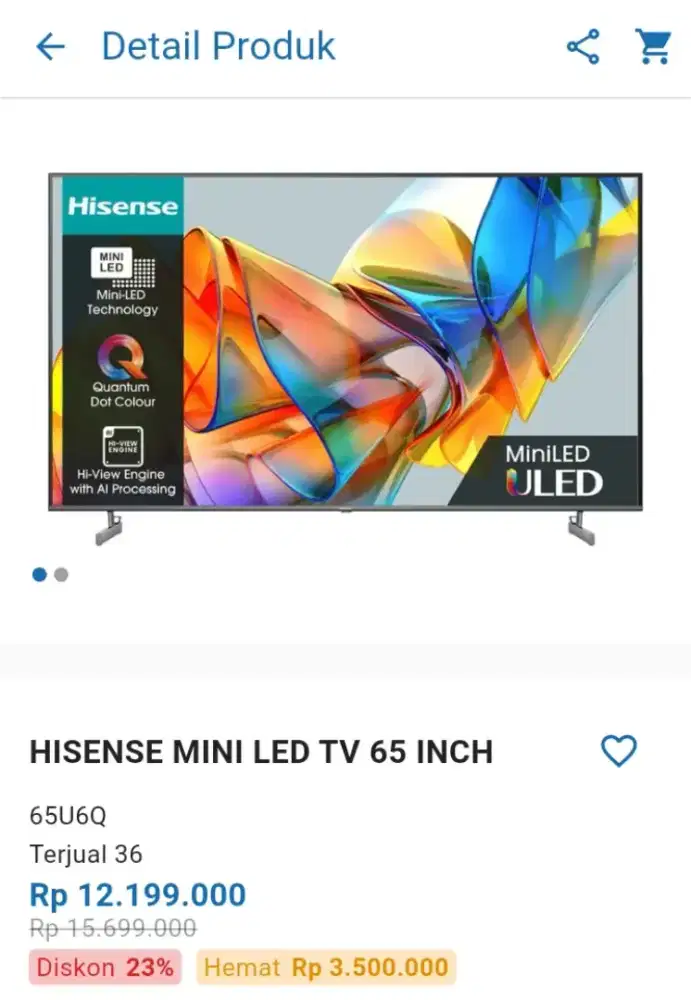 CICILAN HISENSE MINI LED TV 65 INCH