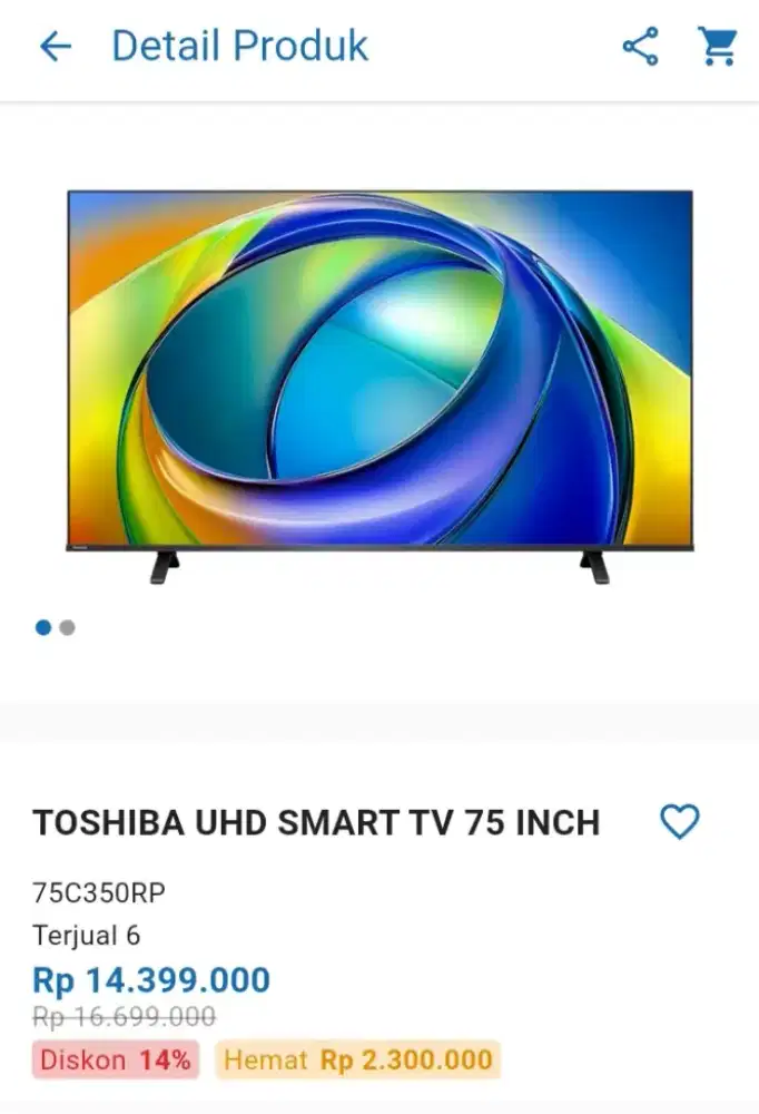 CICILAM TOSHIBA UHD SMART TV 75 INCH