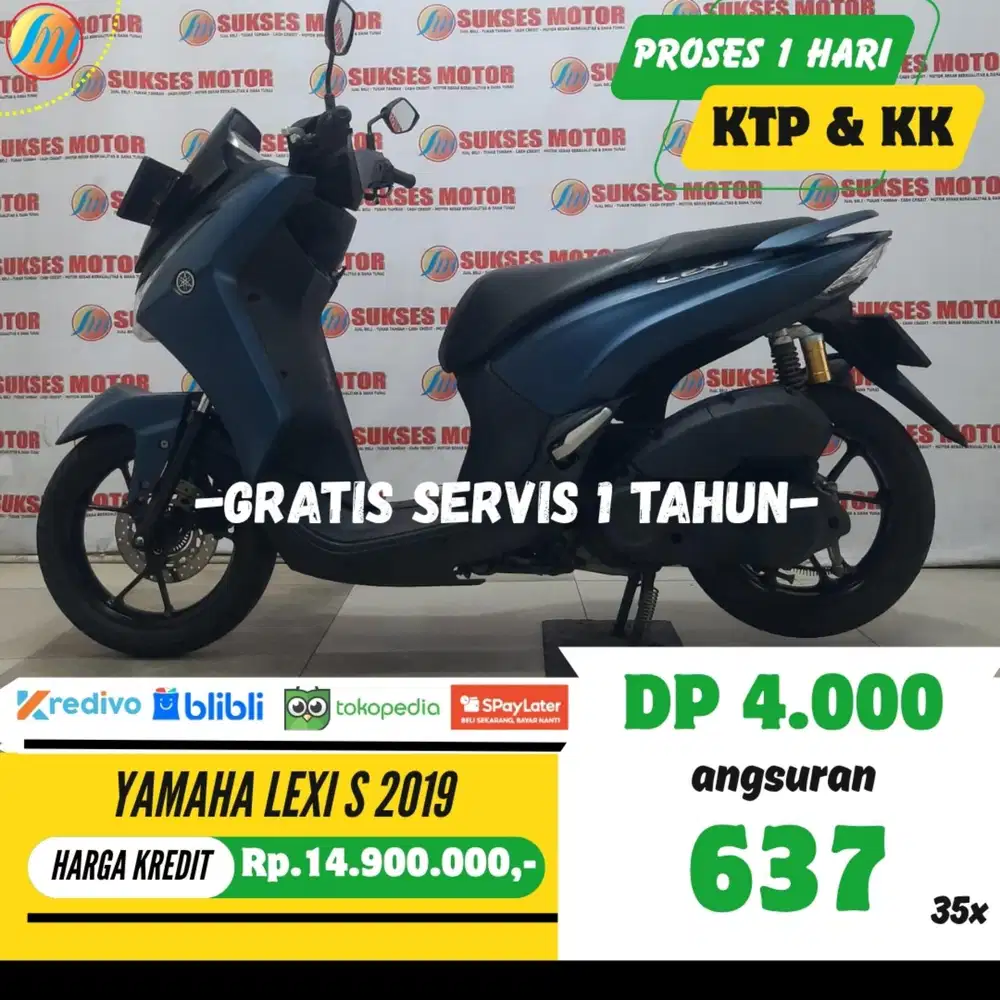 YAMAHA LEXI S 2019 JUAL CASH/KREDIT PAJAK PANJANG BERGARANSI