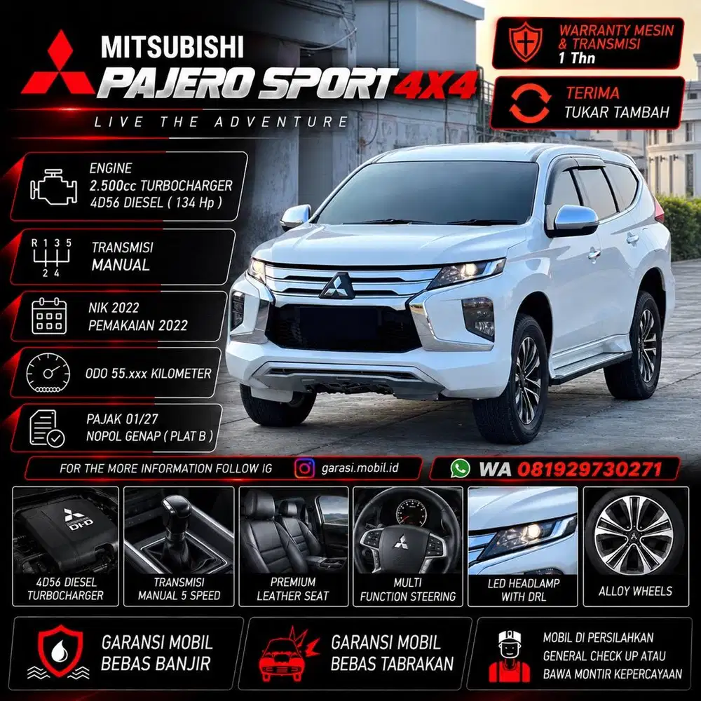 Mitsubishi Pajero Sport GLX 4x4 2.5 Manual 2022